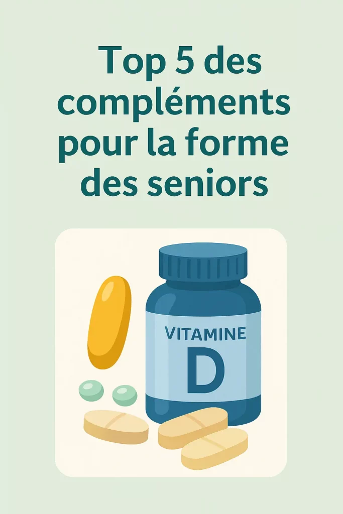Illustration compléments alimentaires seniors pour la forme après 60 ans